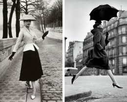 Christian Dior’s “New Look” via Anna Nuttall (LEFT) // Avedon pays homage to photographer Martin Munkasci Via partnouveau (RIGHT)